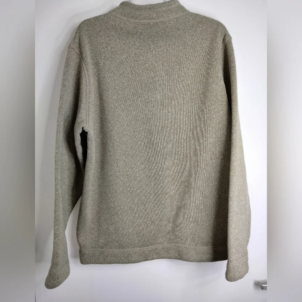 Peter Millar (Size XL) Men's Brown 1/4 Zip Mock Neck LS Fleece Pullover Sweater